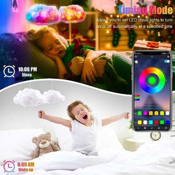ViLSOM LED Cloud Light,RGB with IC Remote and APP Control Cool Lights Sync Music Color Changing for Bedroom Ceiling Adults and Kids Modern Home Decorations