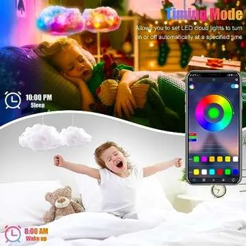 ViLSOM LED Cloud Light,RGB with IC Remote and APP Control Cool Lights Sync Music Color Changing for Bedroom Ceiling Adults and Kids Modern Home Decorations