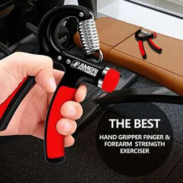 Ameri Fitness Hand Grip Strengthener Strength (Set of 2), Increasing Hand Wrist Forearm Trainer Exerciser; Adjustable Resistance (22~88 Lbs); Non-slip Gripper