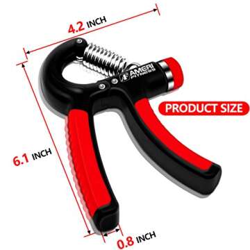 Ameri Fitness Hand Grip Strengthener Strength (Set of 2), Increasing Hand Wrist Forearm Trainer Exerciser; Adjustable Resistance (22~88 Lbs); Non-slip Gripper