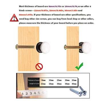 Marstree White Porcelain Ceramic Knobs DIY Door Drawer Cupboard Pull Handle Furniture Kitchen Handle Knobs and Pulls for Cabinets, Pack of 6