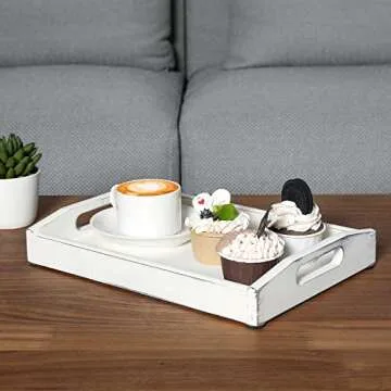 Rustic Whitewashed Wood Nesting Trays for Stylish Serving