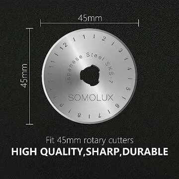 SOMOLUX Rotary Cutter Blades 45mm 10 Pack Refill Fits OLFA,DAFA,Truecut Replacement, Quilting Scrapbooking Sewing Arts Crafts,Sharp and Durable