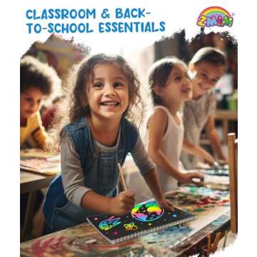 ZMLM Scratch Paper Art-Crafts Gift: 2 Pack Rainbow Notebooks Supplies Toys for 3 4 5 6 7 8 9 10 Years Old Girls and Boys Kids Valentines Day Gifts Birthday Party Games Easter Basket Stuffers (Blue)