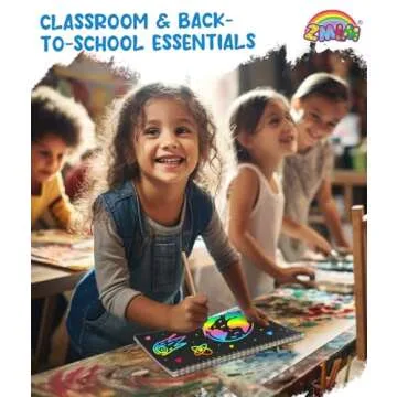 ZMLM Scratch Paper Art-Crafts Gift: 2 Pack Rainbow Notebooks Supplies Toys for 3 4 5 6 7 8 9 10 Years Old Girls and Boys Kids Valentines Day Gifts Birthday Party Games Easter Basket Stuffers (Blue)