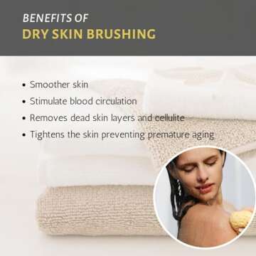 Touch Me All Natural Spa Sisal Dry Skin Brush - Premium Quality- 9" Length