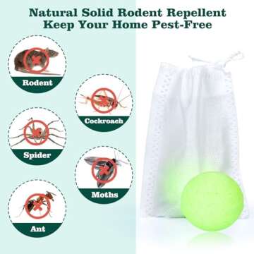 Mouse Rodent Repellent, 48 Pack Peppermint Lemon Mice Repellent for Squirrel Rats Spider Pests, Natural Repellent for Kitchen, Warehouse, Car, Indoor, Outdoor, Safe for Pets & Family