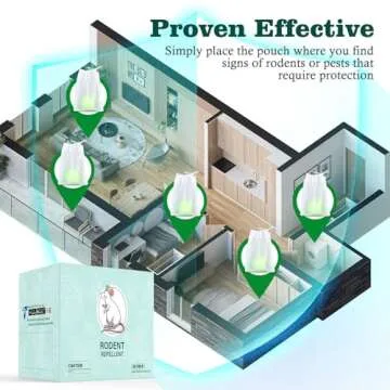 Mouse Rodent Repellent, 48 Pack Peppermint Lemon Mice Repellent for Squirrel Rats Spider Pests, Natural Repellent for Kitchen, Warehouse, Car, Indoor, Outdoor, Safe for Pets & Family