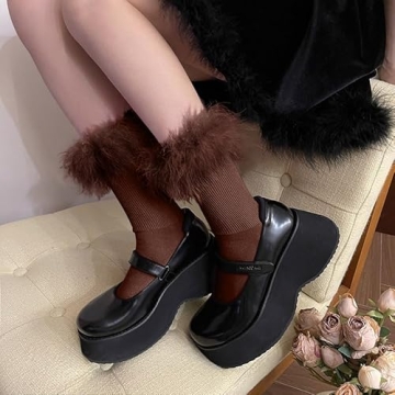 Violet Mist Cute Feather Socks for Women and Girls