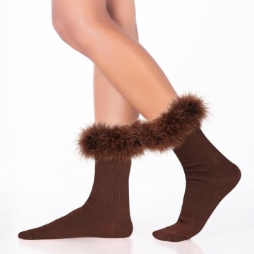 Violet Mist Cute Feather Socks for Women and Girls