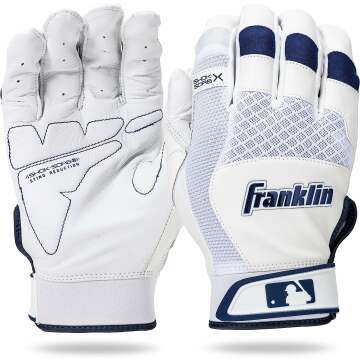 Franklin Sports MLB Shok-Sorb X Baseball Batting Gloves - Ultimate Comfort & Grip