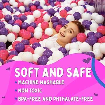 Playz 50 Mini Ball Pit Balls - Princess Edition - Soft, Plastic Mini Play Balls - Small, No Sharp Edges, Super Safe, Phthalate & BPA Free