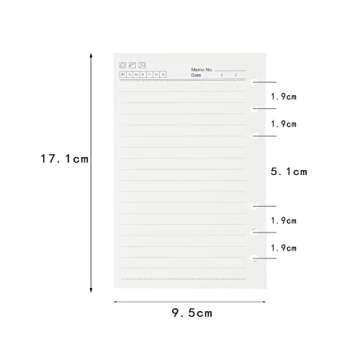 Moterm Lined Refills for Personal Ring- Undated Inserts Set of 2 (6.75 inch x 3.75 inch)