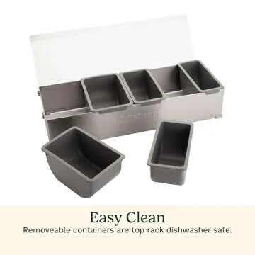 Cuisinart CPS-617A CPS-617 Condiment & Topping Station, Food Containers with Translucent Lid, 18-Piece