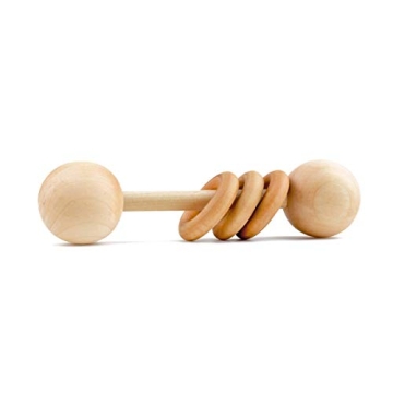 Organic Wood Baby Rattle Teether Montessori Sensory Toy USA