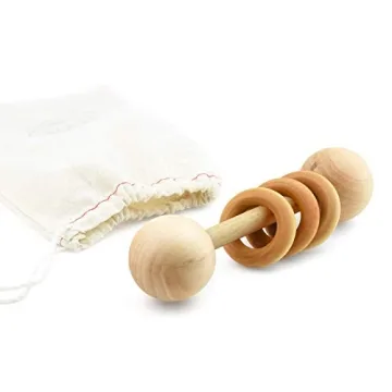 Organic Wood Baby Rattle Teether Montessori Sensory Toy USA