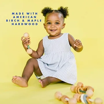 Organic Wood Baby Rattle Teether Montessori Sensory Toy USA