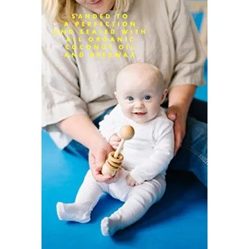 Organic Wood Baby Rattle Teether Montessori Sensory Toy USA
