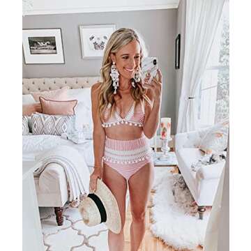 White Tassel Earrings Statement Fringe Drop Bohemian Earrings Geometric Dangle for Women