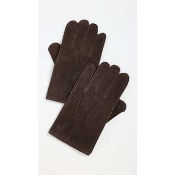 POLO RALPH LAUREN Men's Everyday Suede Gloves, Dark Brown, M