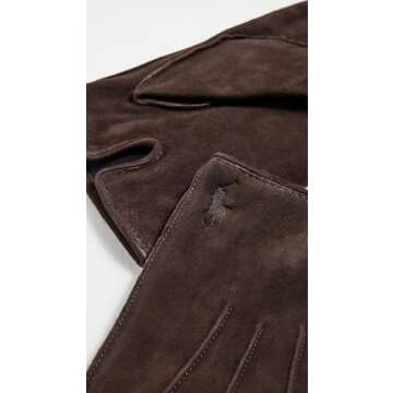 POLO RALPH LAUREN Men's Everyday Suede Gloves, Dark Brown, M