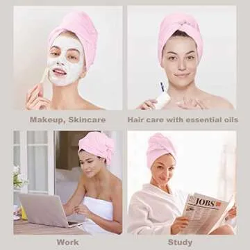 BathWe Microfiber Hair Towel Wrap, 2 Pack 26 X 10 Inch, Super Absorbent Quick Dry Towel Hair Turban for Drying Curly, Long, Thick Hair, Anti Frizz