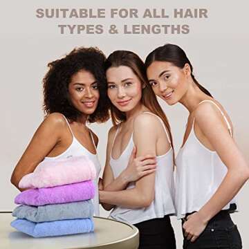 BathWe Microfiber Hair Towel Wrap, 2 Pack 26 X 10 Inch, Super Absorbent Quick Dry Towel Hair Turban for Drying Curly, Long, Thick Hair, Anti Frizz