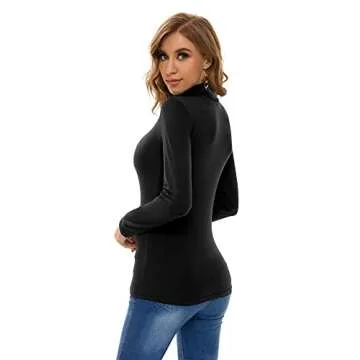 Stylish Black Turtleneck for Women - Versatile & Comfortable