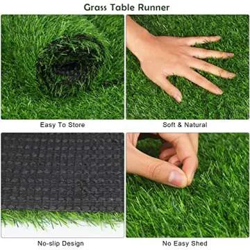 TURSTIN Artificial Grass Table Runner for Table Decor
