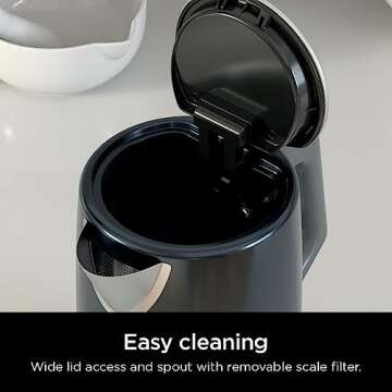 Ninja KT200BL Precision Temperature Electric Kettle, 1500 watts, BPA Free, Stainless, 7-Cup Capacity, Hold Temp Setting, Blue Stainless