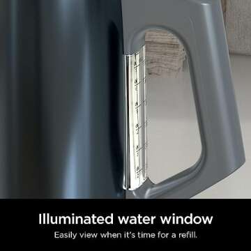 Ninja KT200BL Precision Temperature Electric Kettle, 1500 watts, BPA Free, Stainless, 7-Cup Capacity, Hold Temp Setting, Blue Stainless