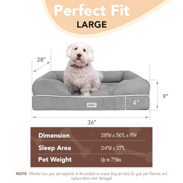 Friends Forever Large Orthopedic Dog Bed - Comfortable & Stylish