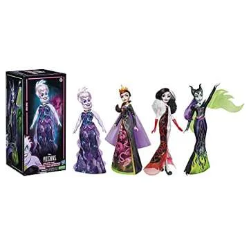 Disney Princess Villains Black and Brights Collection, Fashion Doll 4 Pack, Disney Villains Toy for ...