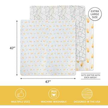Soft Muslin Swaddle Baby Blankets - 3 Pack by Kadut Kids
