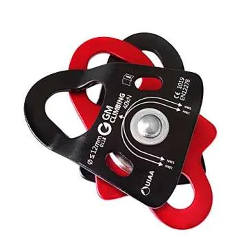 GM CLIMBING 40kN Micro Double Pulley Prusik Minding Ball Bearing UIAA CE for Progress Capture System Rigging Hauling Rescue Arborist Tree Climbing (Pack of 2)