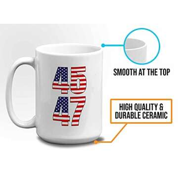 Bubble Hugs Coffee Mug - 45 47 - Presidential Election USA America Republican 47th President Campaign Political White House 15oz White