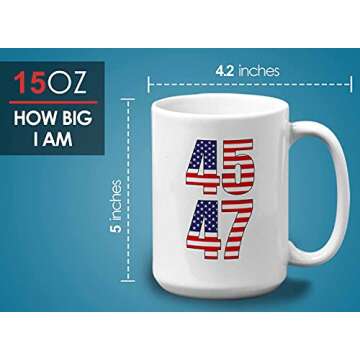 Bubble Hugs Coffee Mug - 45 47 - Presidential Election USA America Republican 47th President Campaign Political White House 15oz White