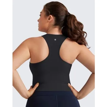 CRZ YOGA Seamless Ribbed Sports Bra Crop Tank Top