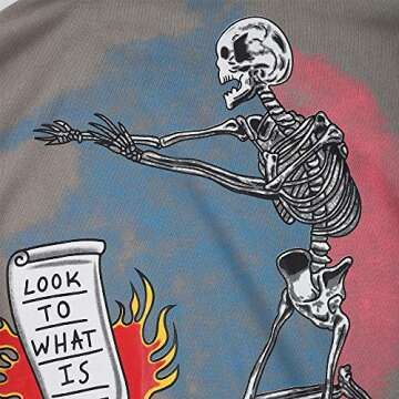 NAGRI I Am Loving Awareness Graphic Sweatshirt Men Letter Print Crewneck Hip Hop Streetwear Hoodie Grey