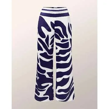 REASERAL Womens Summer Loose 2 Piece Outfits Off Shoulder Printed Long Sleeve Casual Going Out Wide Leg Pants Set