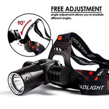 2BK Head Diving Flashlight,1000 Lumens 80m Underwater Diving Light,Super Bright XML-L2 LED,Waterproof IPX8 Diver Head Lights with Comfortable Adjustable Strap,1*Charger and 1*Battery