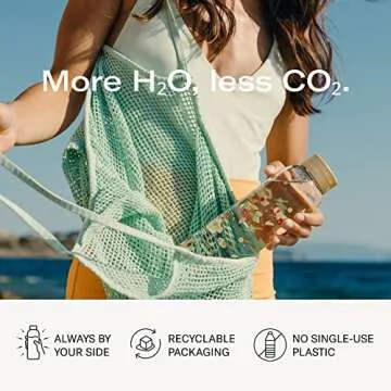 waterdrop Edition Glass Bottle 34 oz - BPA free Water Bottle - Water Bottle with Leakproof Bamboo Lid and Neoprene Protection Sleeve, Glass Drinking Bottle - Sustainable Borosilicate Water Bottle