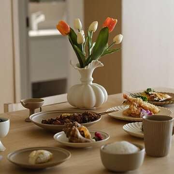 Elegant Pumpkin Ceramic Vase for Home Decor & Weddings