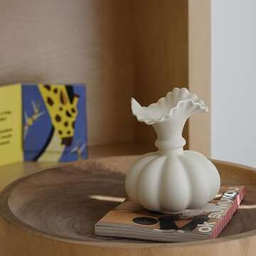 Elegant Pumpkin Ceramic Vase for Home Decor & Weddings