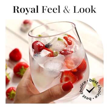 Durable Vivocci Unbreakable Stemless Wine Glasses Set of 2