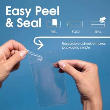 Spartan Industrial - 5” X 7” (1000 Count) Self Seal Clear Cello Poly Bags for Packaging Handmade Soap, Candles, Crafts - Resealable Adhesive - Self Seal & Reinforced