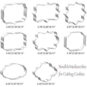 8 PCS Stainless Steel Plaque Frame Cookie Cutters for Special Occasions