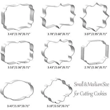 8 PCS Stainless Steel Plaque Frame Cookie Cutters for Special Occasions