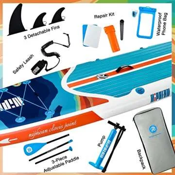 Niphean Inflatable Stand Up Paddle Board with SUP Accessories, Anti-Slip EVA Deck, 10'6'' Inflatable Paddle Boards for Adults & Youth of All Skill Levels