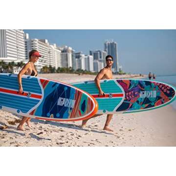 Niphean Inflatable Stand Up Paddle Board with SUP Accessories, Anti-Slip EVA Deck, 10'6'' Inflatable Paddle Boards for Adults & Youth of All Skill Levels